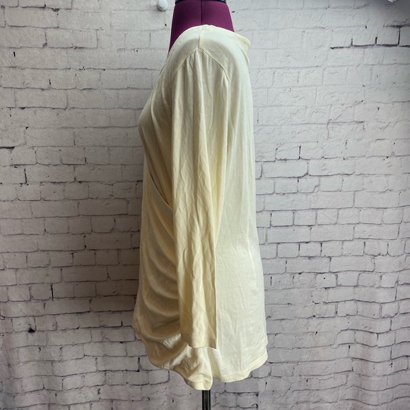 Soft Surroundings cream colored surplice v neck faux wrap top size large - Picture 2 of 5